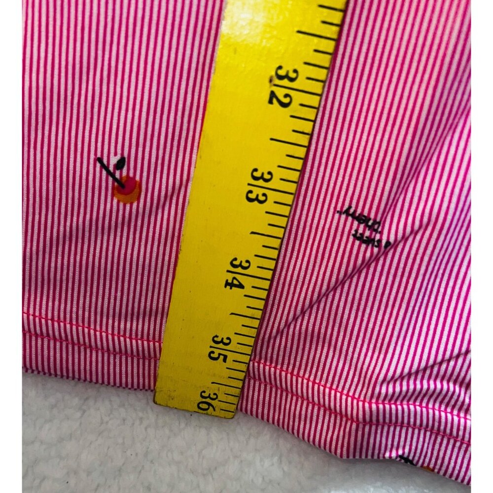 Misses Medium Cute Cat Bicycle Print Pink Pinstriped T Shirt Dress S.Christina - Picture 4 of 4